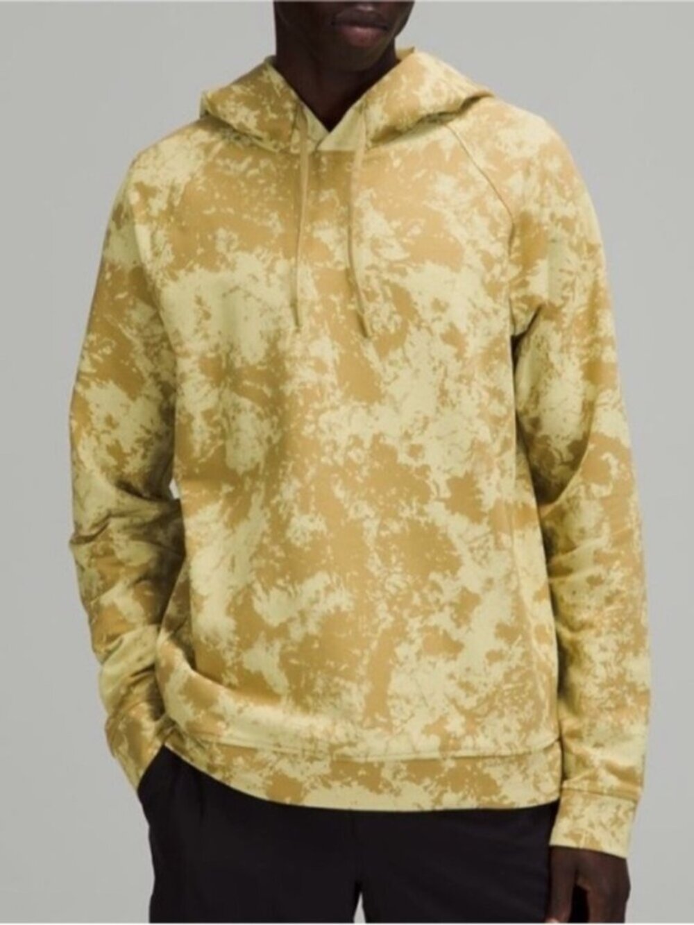 Lululemon Men's Green Yellow City Sweat Pullover Atheltic Hoodie Size Small